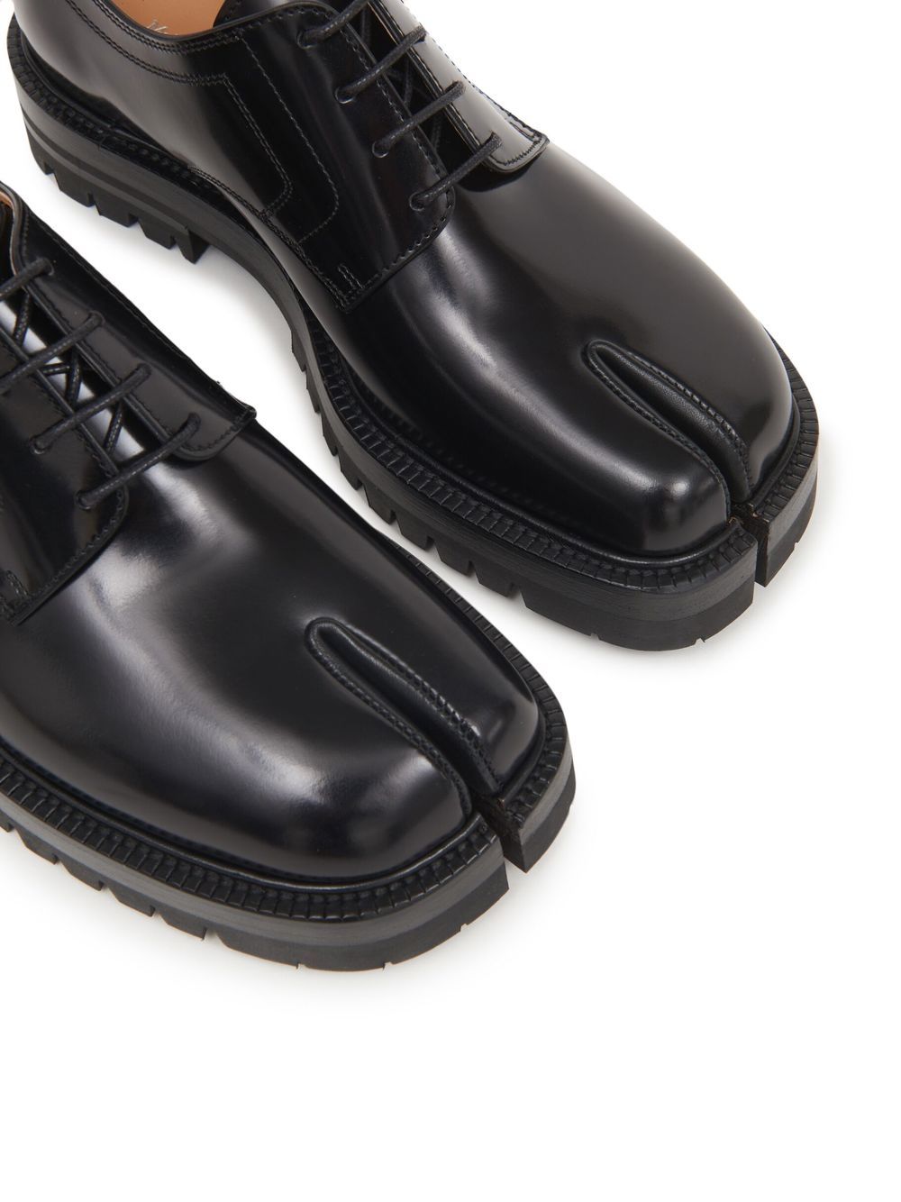 Tabi County Lace-Up Derby Black Calf Leather