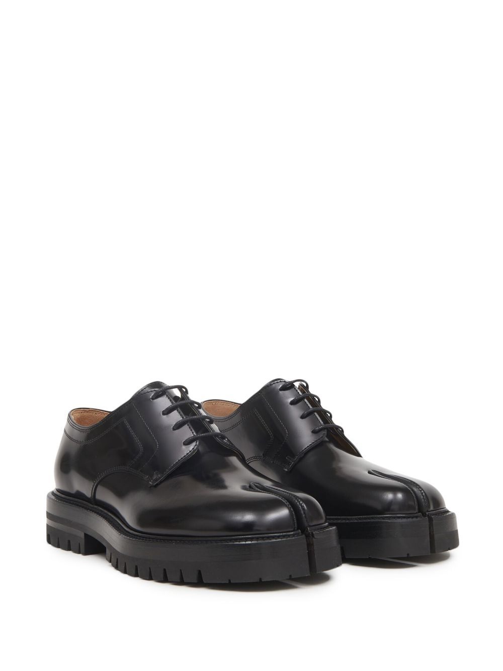 Tabi County Lace-Up Derby Black Calf Leather