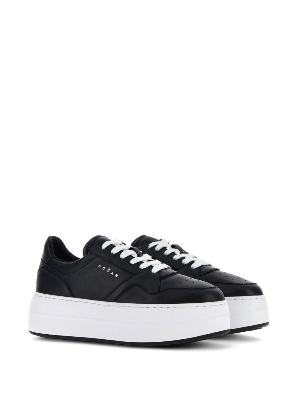 W Platform Sneaker Black Leather