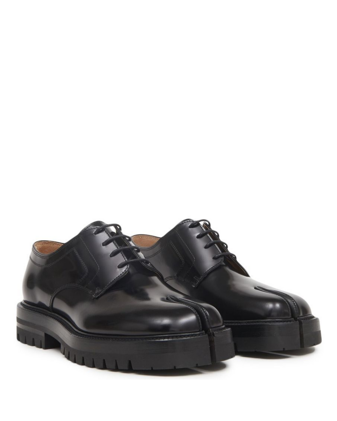 Tabi County Lace-Up Derby Black Calf Leather