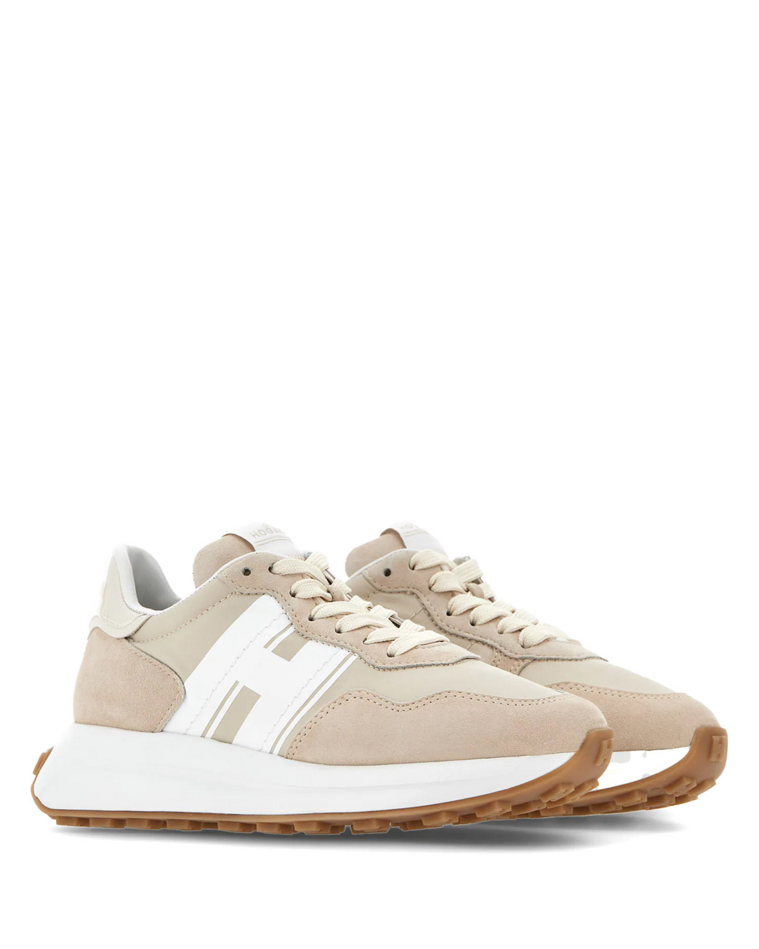 M H Patch Running Sneaker Tan Suede