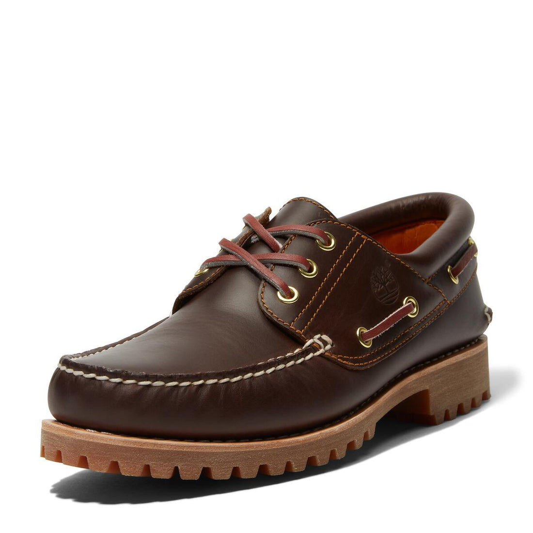 Handswen 3 Eye Boat Shoe Brown Leather