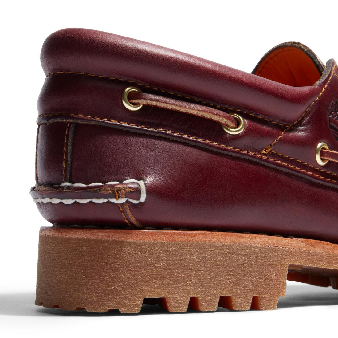 Handswen 3 Eye Boat Shoe Burgundy Leather