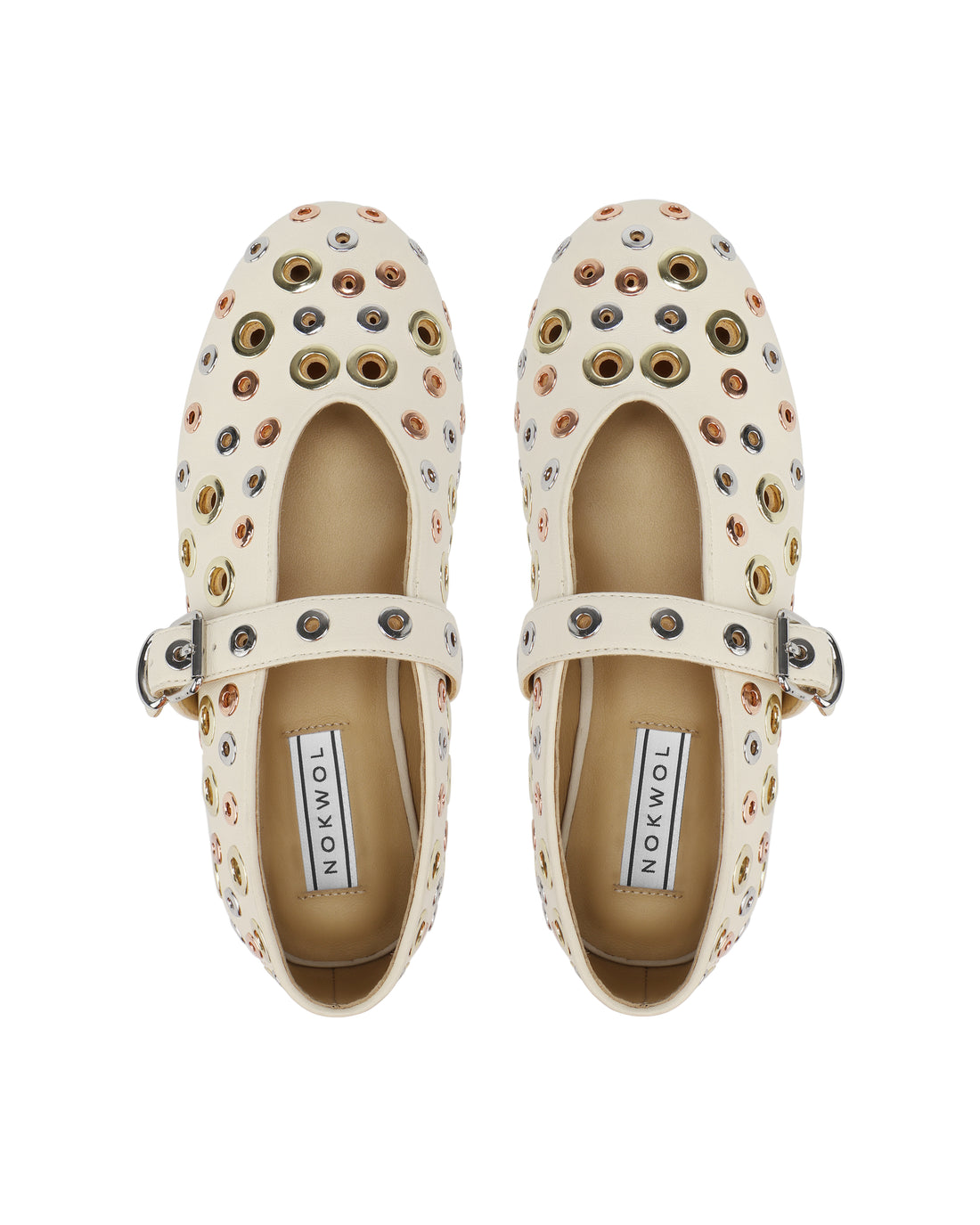 Alana Eyelet Bone Sheep Leather