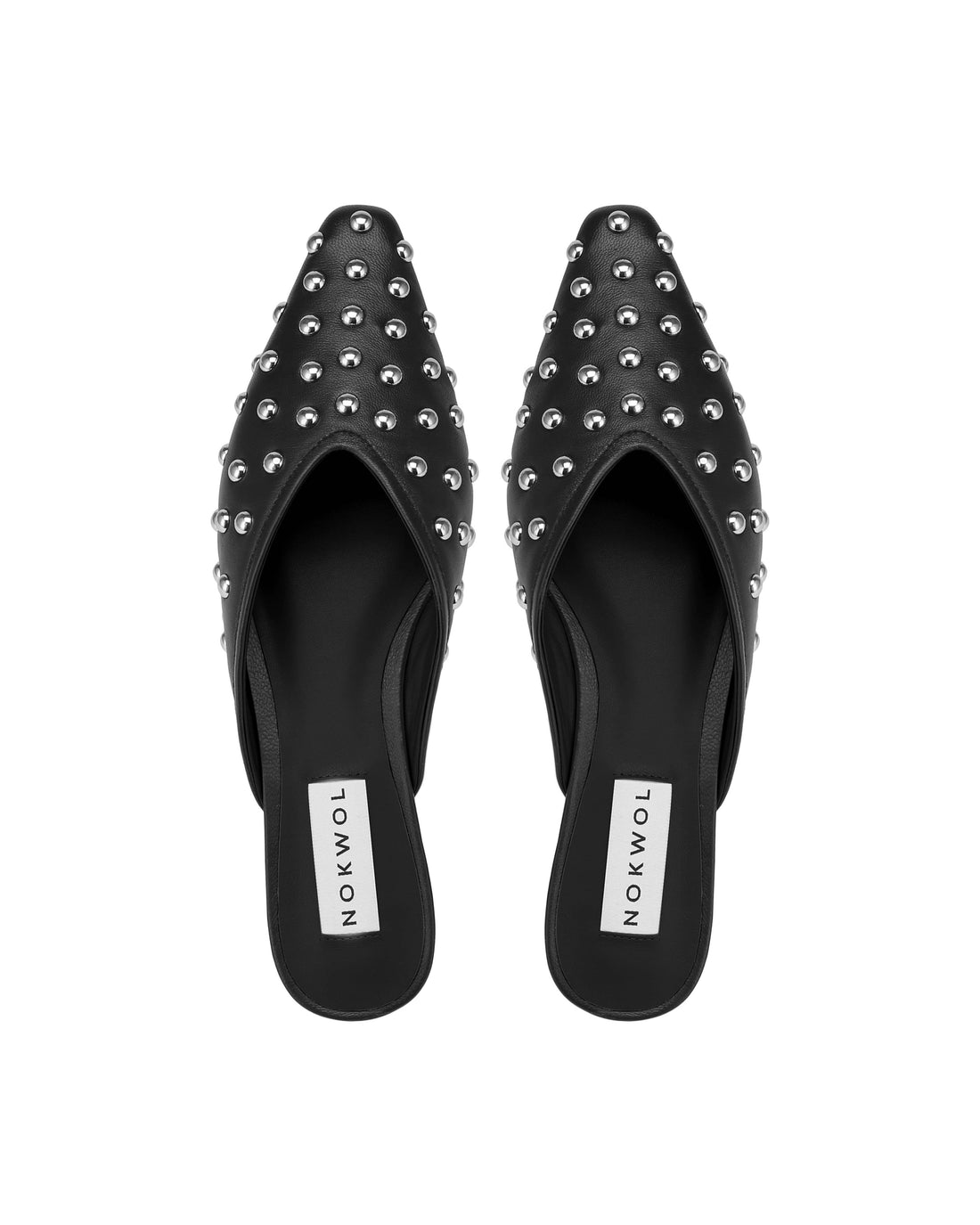 Ariel Black Leather Studs