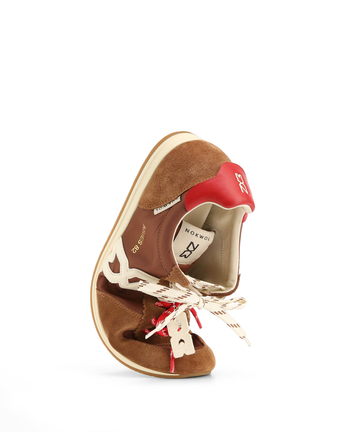 Aries 82 M Tan/Red/Off White Suede/Nylon