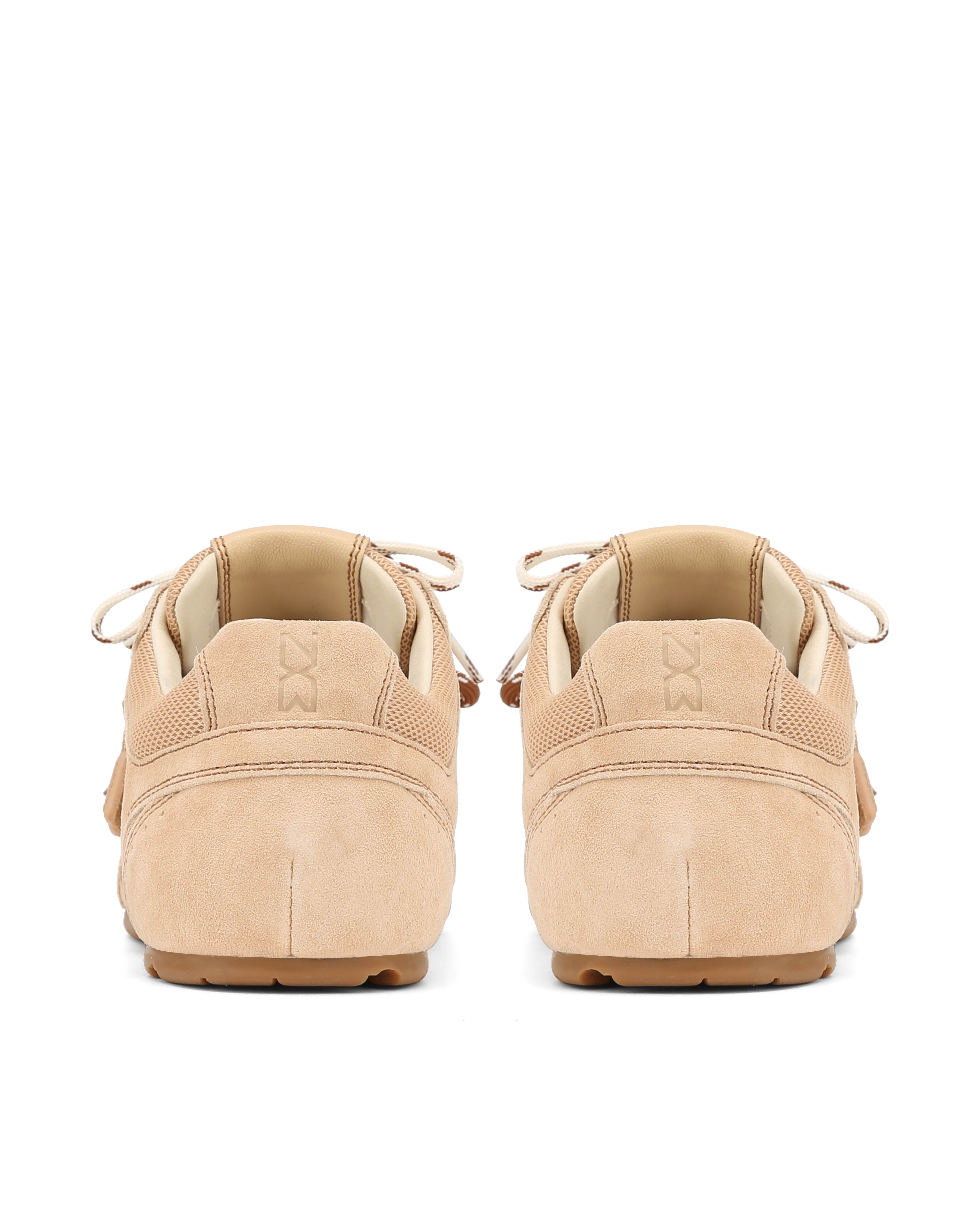Nokwol Women Atlas Mesh Beige Suede Sneakers | Nokwol