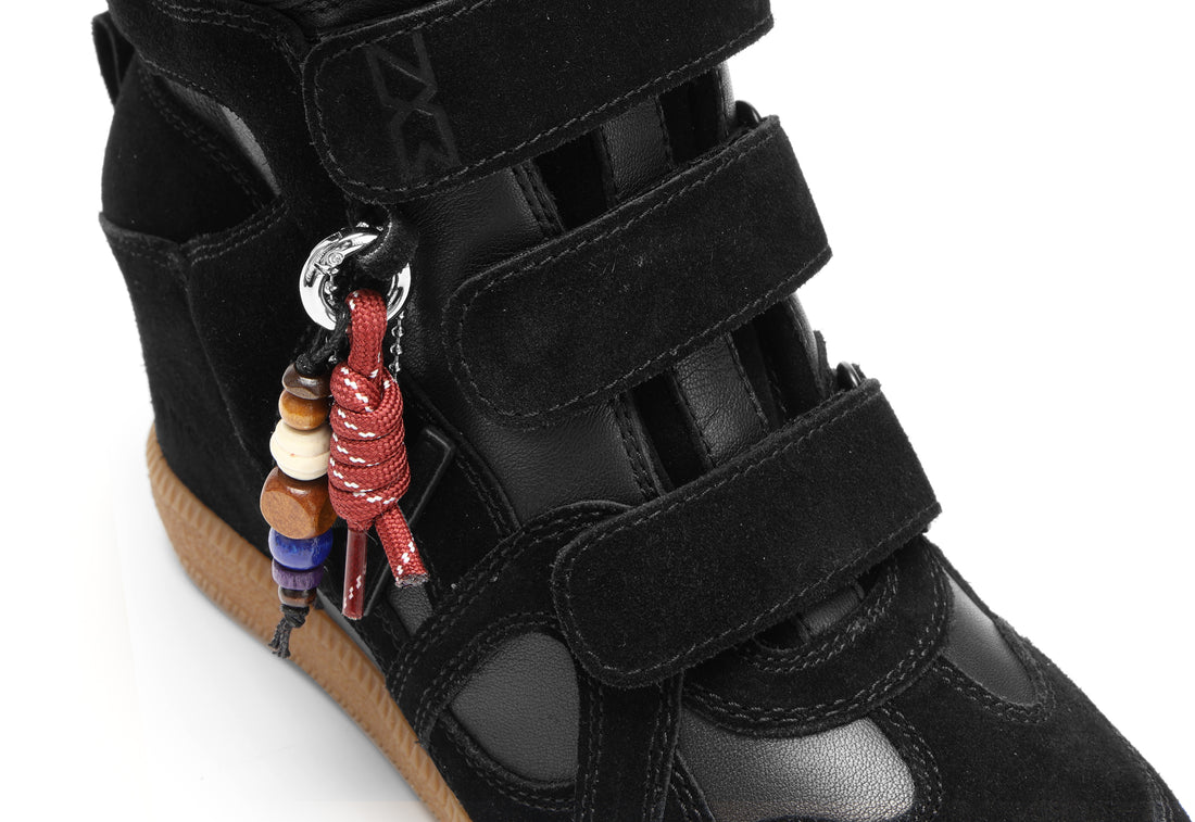 Demmi Black Leather/Suede