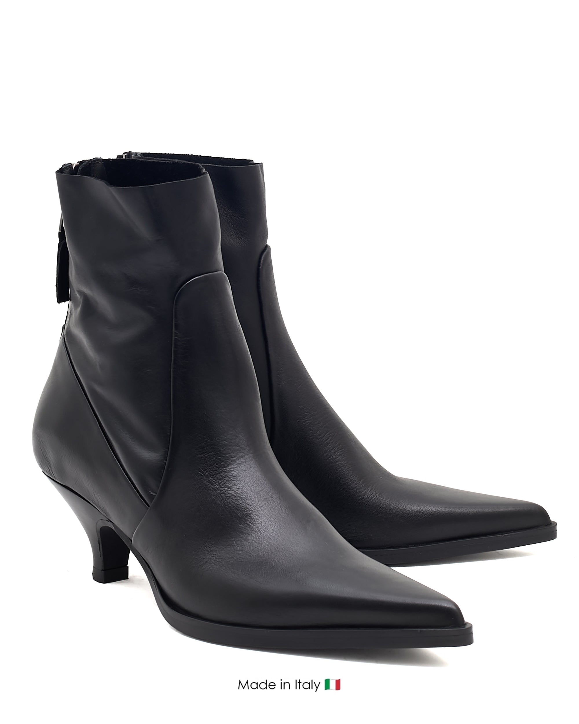 ブーツその他 Elena Iachi Pointed Toe Black Leather Cowboy Boots e2016-nero-bianco-1_1_d9fbab20