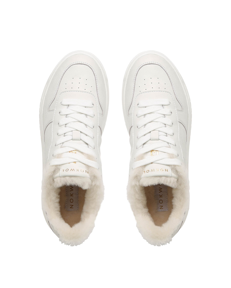 Evie-F White Leather (Shearling)