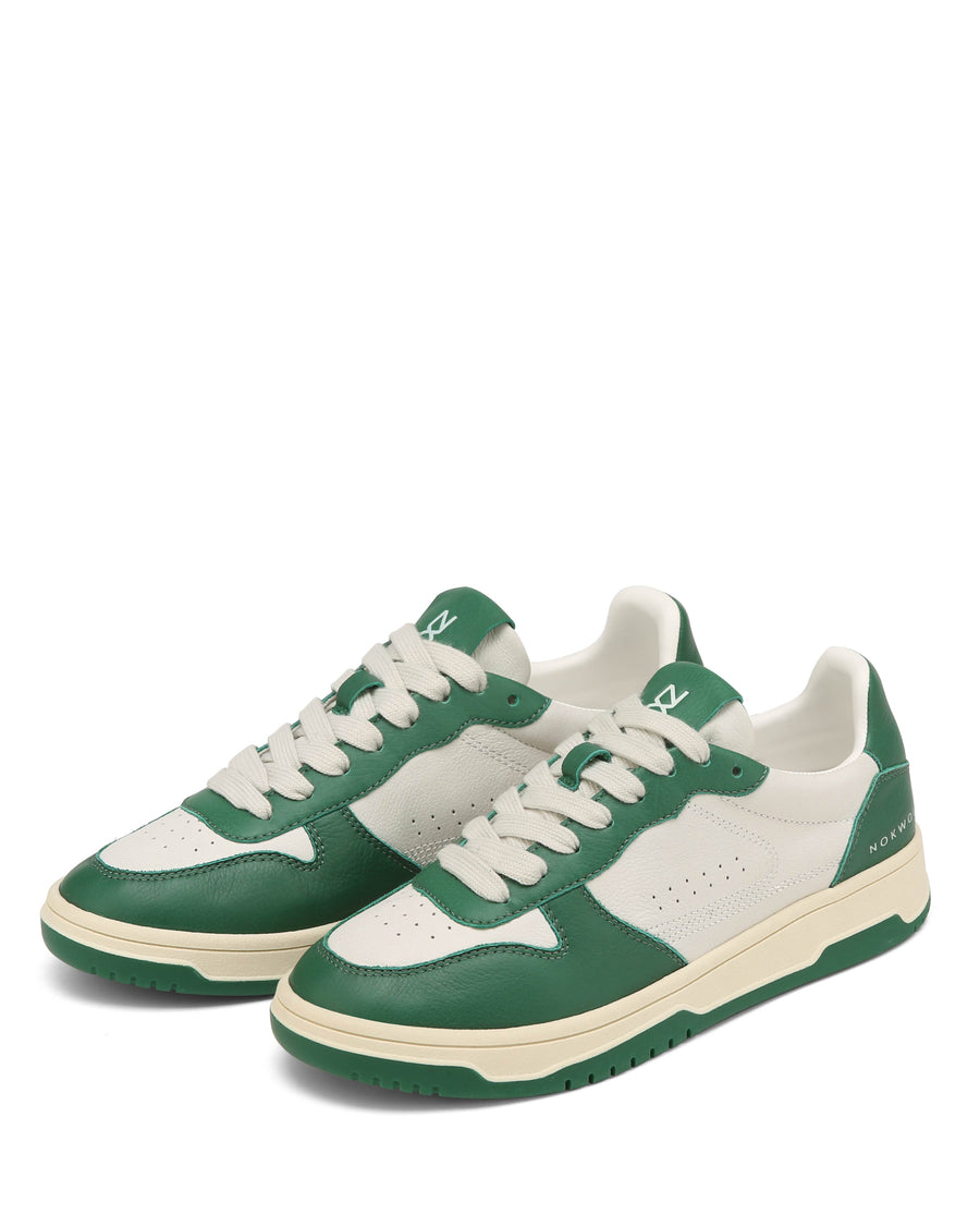 Green and White Leather Sneaker