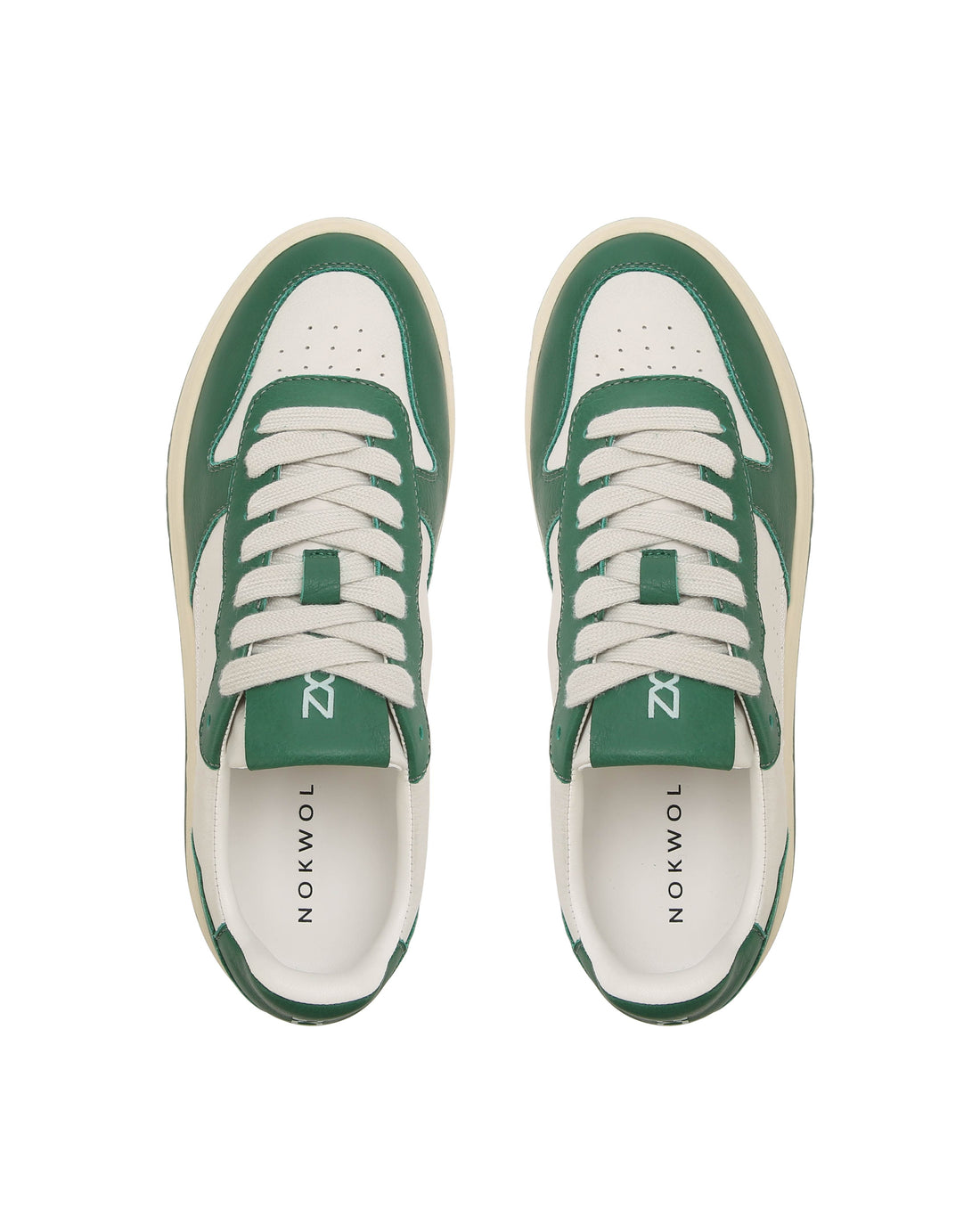 Evie Green/White Leather