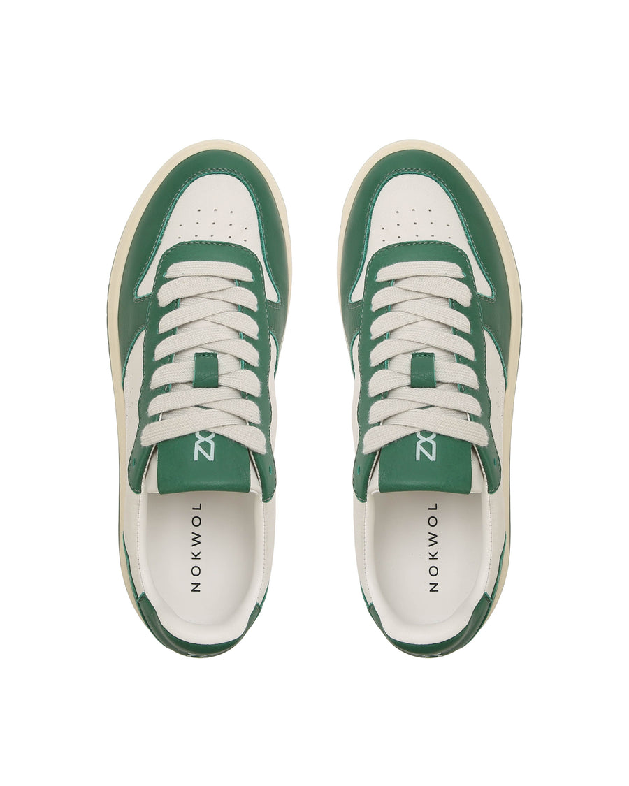 Evie Green/White Leather