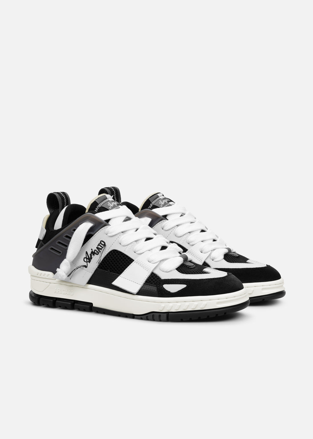 Area Patchwork Black/White Leather/Mesh