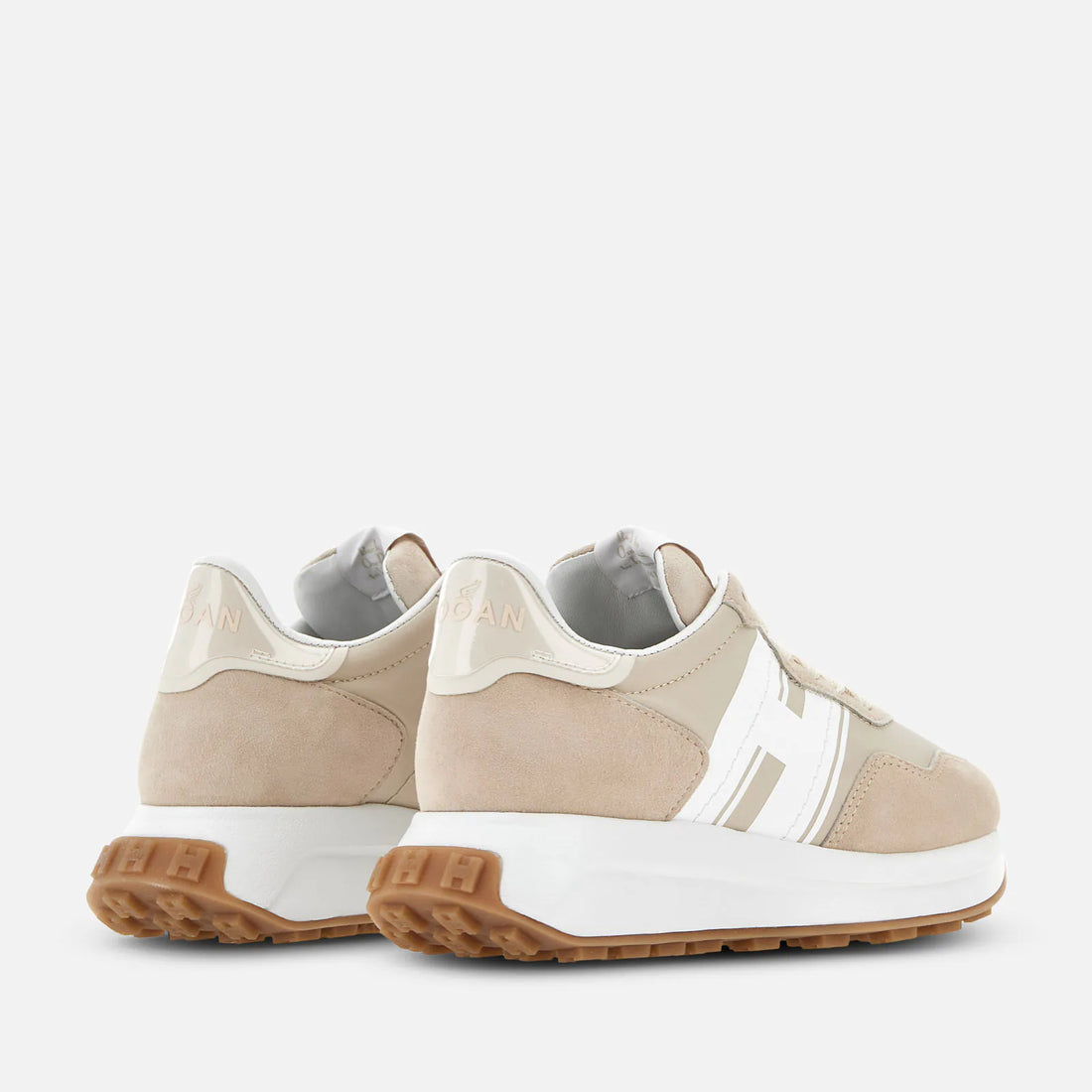 M H Patch Running Sneaker Tan Suede