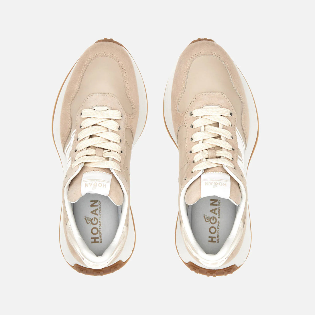 M H Patch Running Sneaker Tan Suede