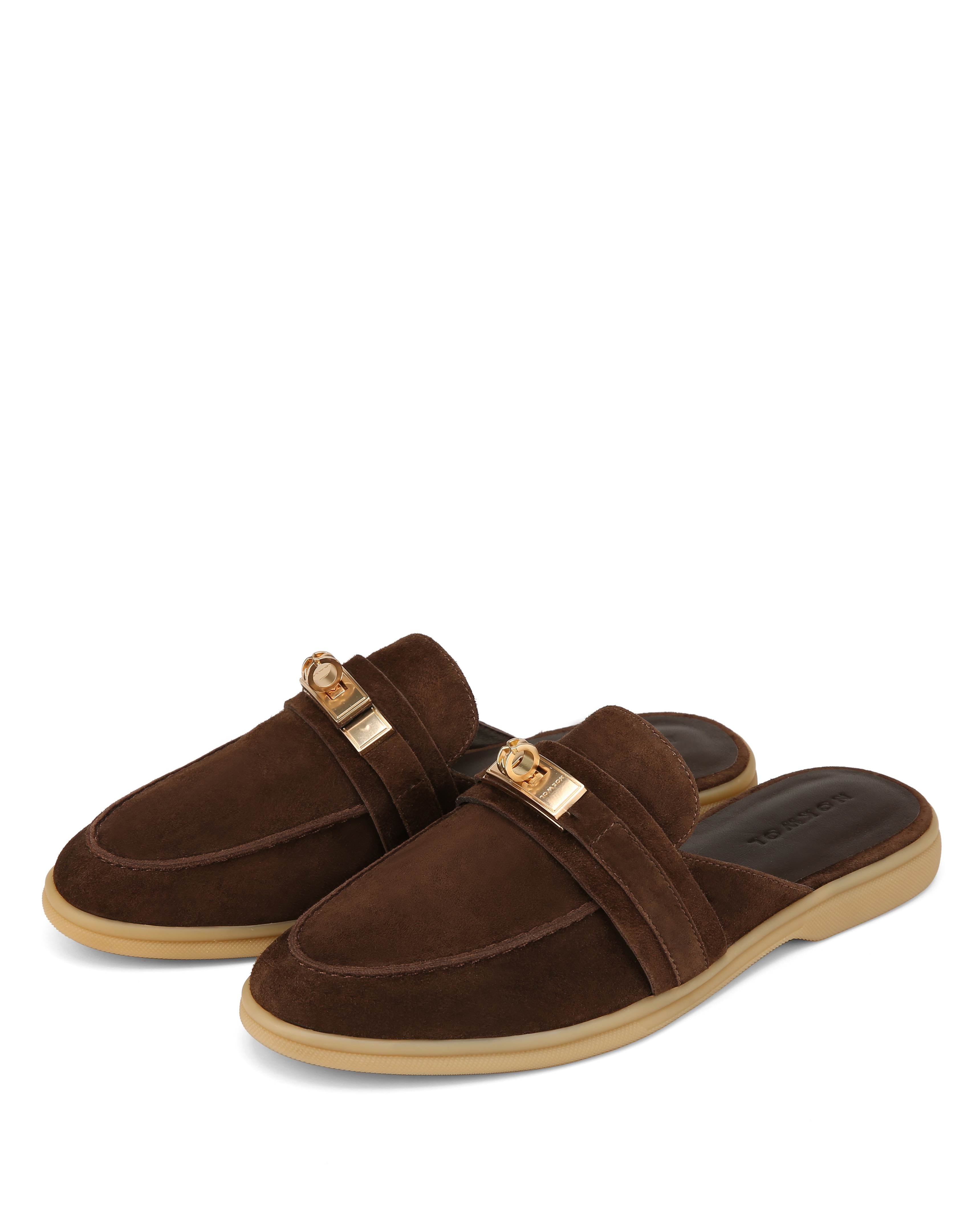 Nokwol Women Jen Chocolate Suede Mules | Nokwol