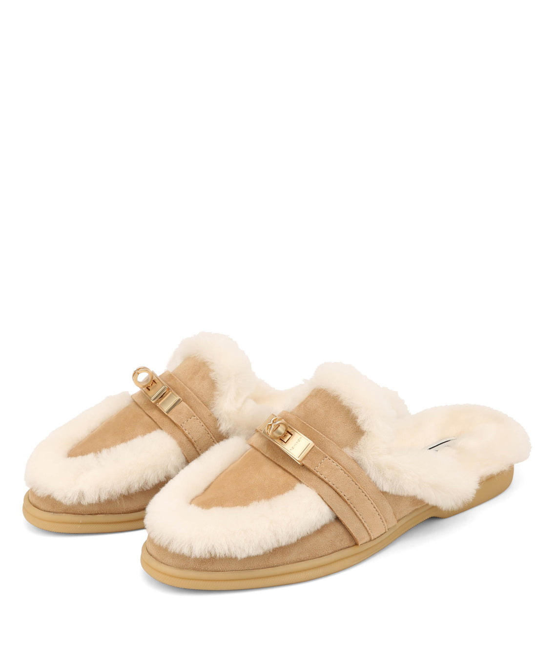 Jen Fur Sand Stone Suede