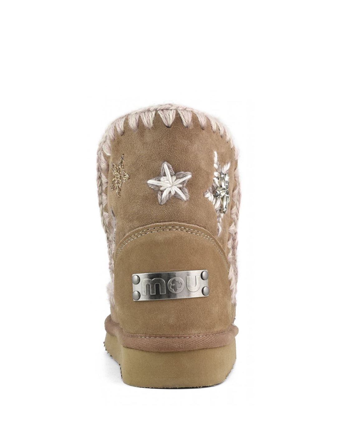 Eskimo Wool Stars & Rhinestones Pink Brown Suede MU.FW101077A