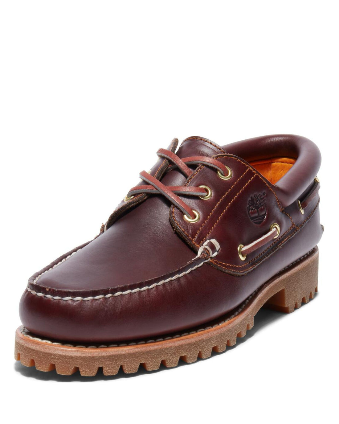 Handswen 3 Eye Boat Shoe Burgundy Leather