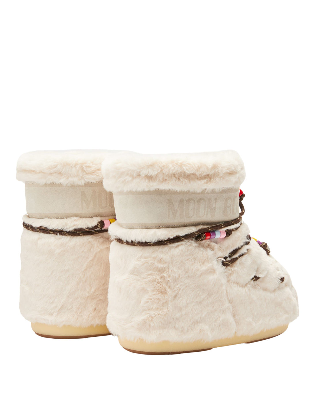 MB Icon Low Cream Faux-Fur Beads Boots