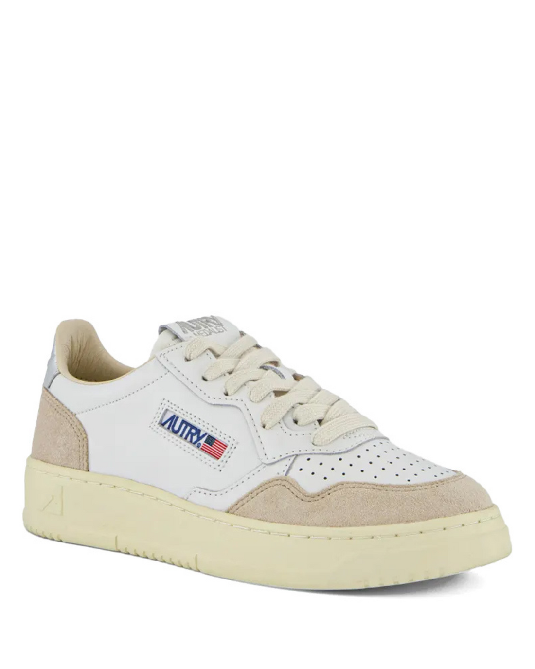 Medalist Low Wom White/Beige/Silver Leather/Suede