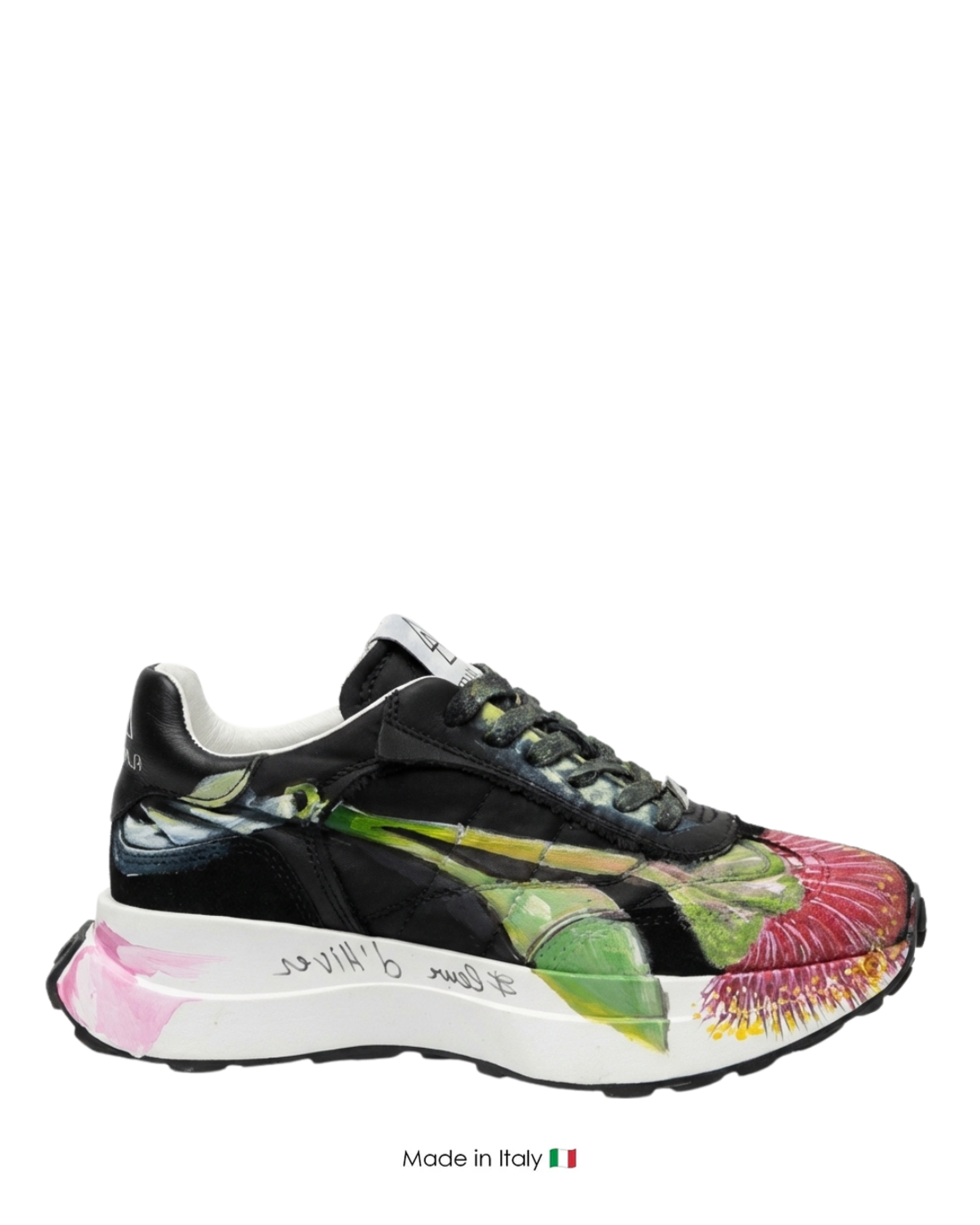 Elena Iachi Space Sneaker Fleur D'Hiver Black Sneakers | Nokwol