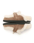 Toby Fur Mushroom Suede Mules - rear side view