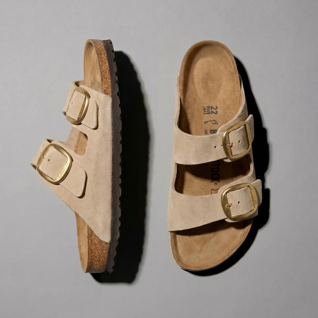 M Naples Wrapped Taupe Suede Slip On Moccasin