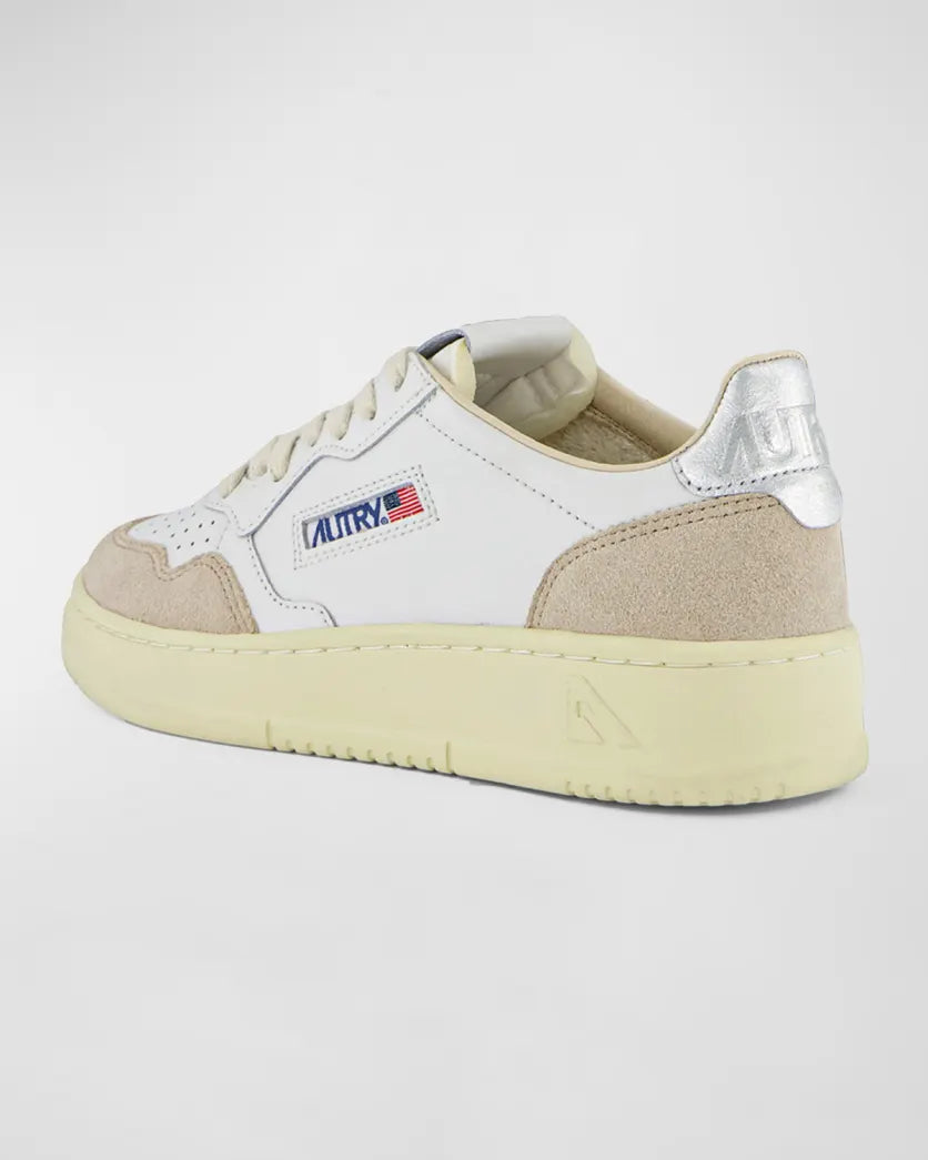 Medalist Low Wom White/Beige/Silver Leather/Suede