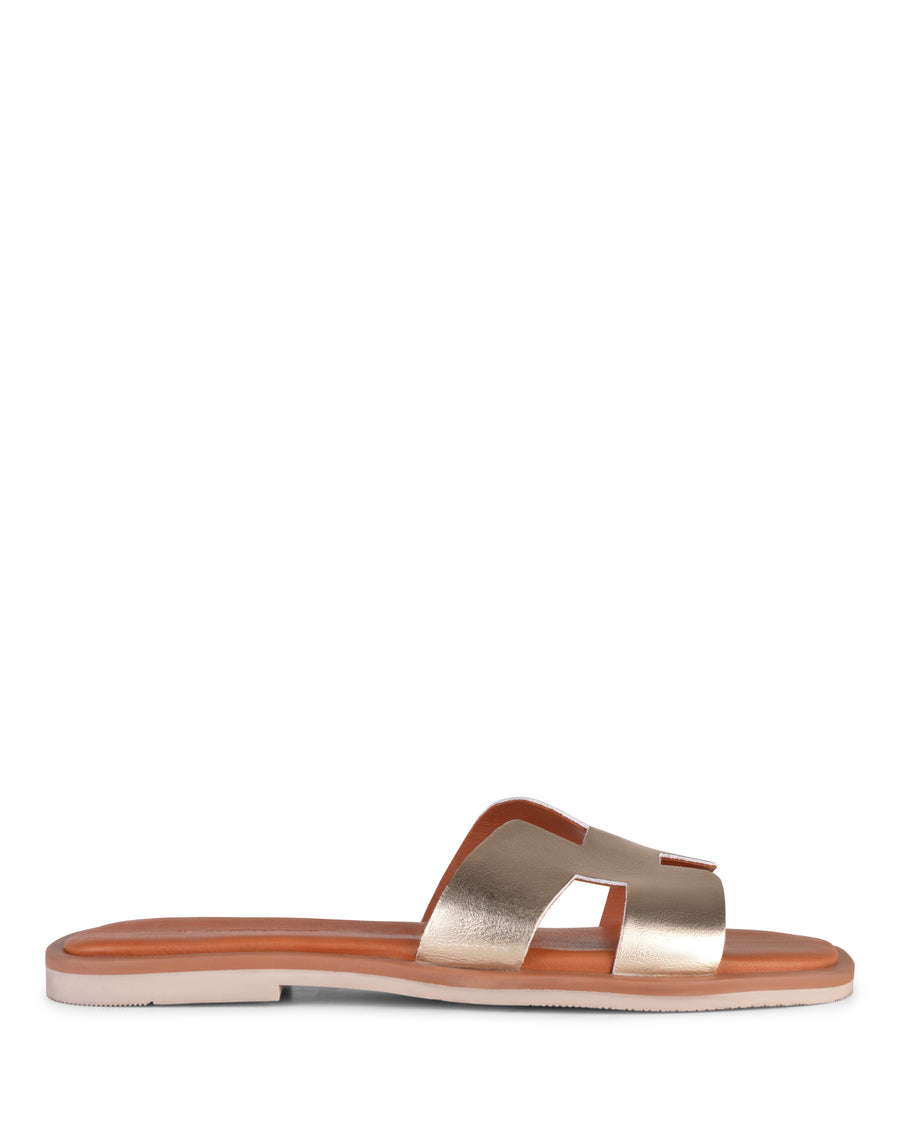 Lori Gold/White Leather